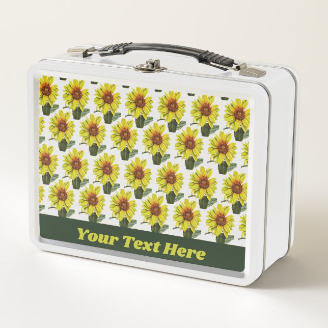 Sunflower Lunch Box - Optional Personalisation (Front)
