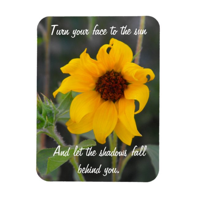 Sunflower Magnet with Quotation (Vertical)