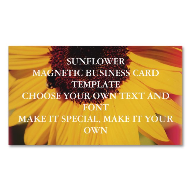 SUNFLOWER MAGNETIC BUSINESS CARD TEMPLATE (Front)