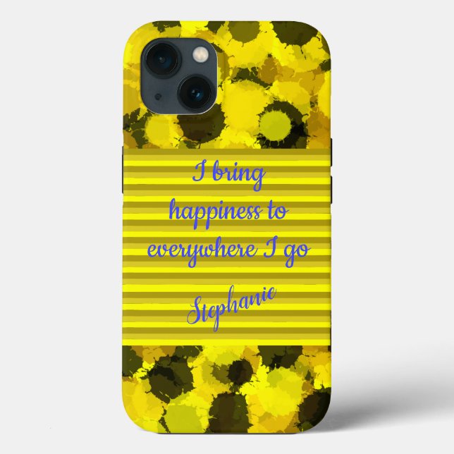 Sunflower Margarita Colours Bring Happiness Saying Case-Mate iPhone Case (Back)