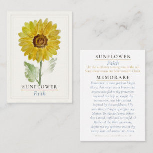 Sunflower Marian Garden Holy Prayer Card   Faith