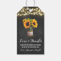 Sunflower Mason Jar Chalkboard Wedding Thank You