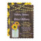 Sunflower Mason Jar Rustic Wood Wedding Invitation