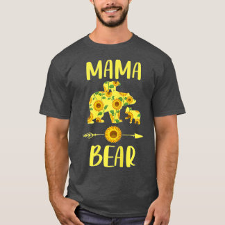 Sunflower Matching Family Outfits Funny Mama Bear T-Shirt