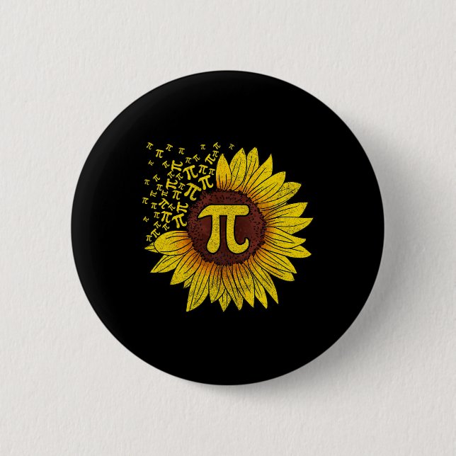 Sunflower Math Nerd Teacher Shirt  6 Cm Round Badge (Front)