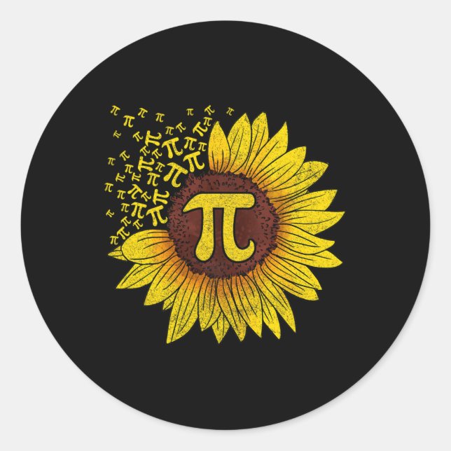 Sunflower Math Nerd Teacher Shirt  Classic Round Sticker (Front)