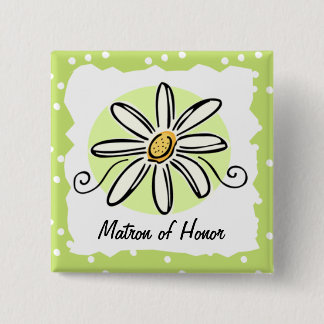 Sunflower Matron of Honour Square Button