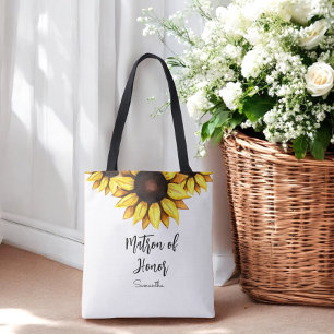 Sunflower Matron of Honour Wedding Tote Bag