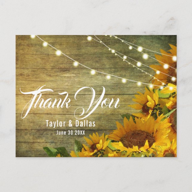 Sunflower Meadow | Rustic Floral Design Postcard (Front)