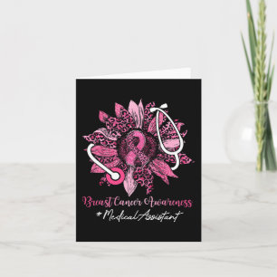 Sunflower Medical Assistant Ribbon Breast Cancer A Card
