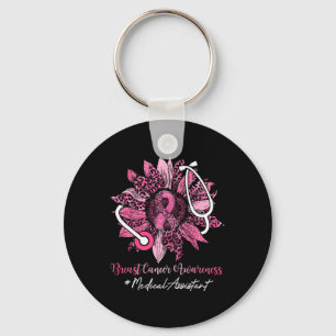 Sunflower Medical Assistant Ribbon Breast Cancer A Key Ring