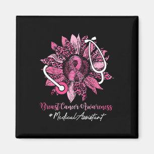 Sunflower Medical Assistant Ribbon Breast Cancer A Magnet
