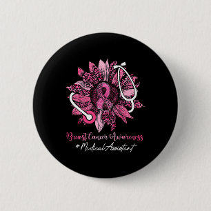 Sunflower Medical Istant Ribbon Breast Cancer Awar 6 Cm Round Badge