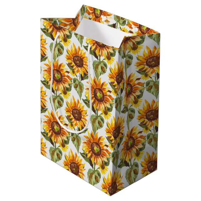 Sunflower Medium Gift Bag (Back Angled)