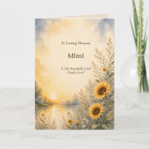 Sunflower Memorial Funeral Thank You Card