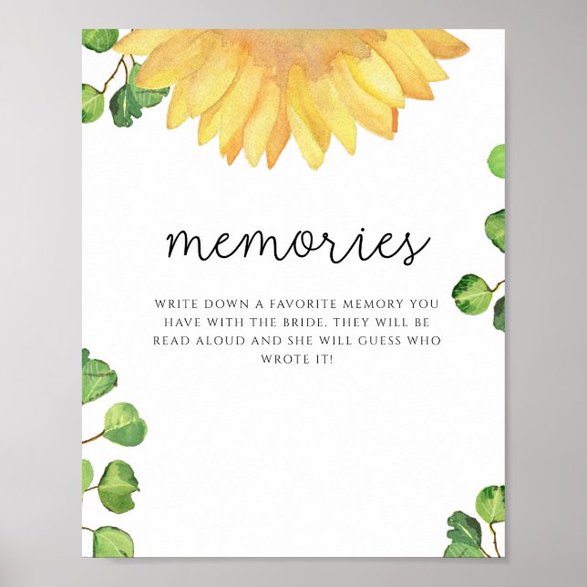Sunflower memories with the bride poster (Front)