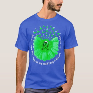Sunflower Mental Health Awareness Green Ribbon In  T-Shirt
