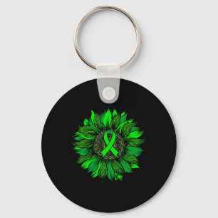 Sunflower Mental Health Awareness Green Ribbon Wom Key Ring