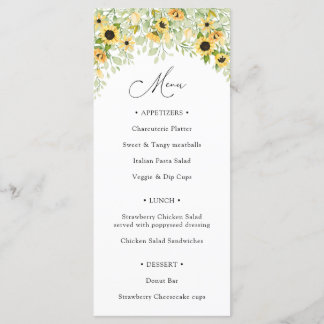 Sunflower Menu