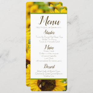 Sunflower Menu Invitation