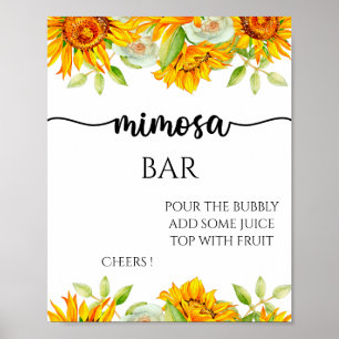 Sunflower mimosa bar bridal shower sign