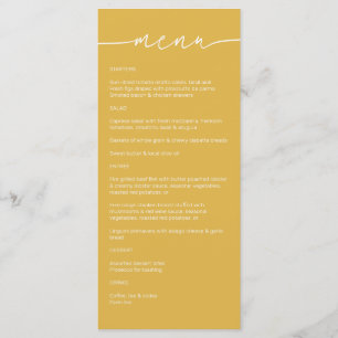 Sunflower • Modern Minimalist Script Wedding Menu