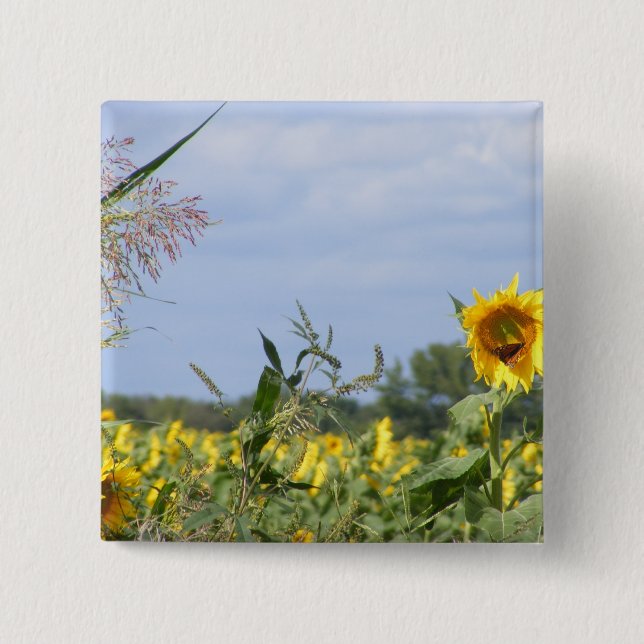 Sunflower Monarch - Customise! 15 Cm Square Badge (Front)
