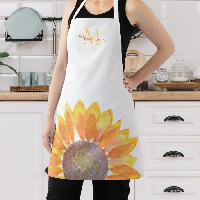 Sunflower Monogram Apron (Creator Uploaded)