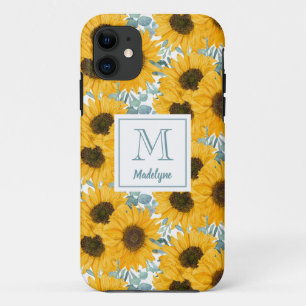 Sunflower Monogram Floral Case-Mate iPhone Case