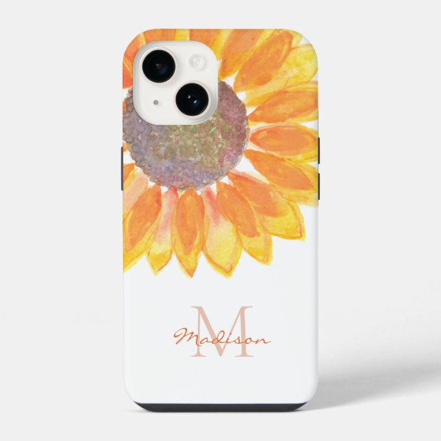 Sunflower Monogram iPhone Case (Back)