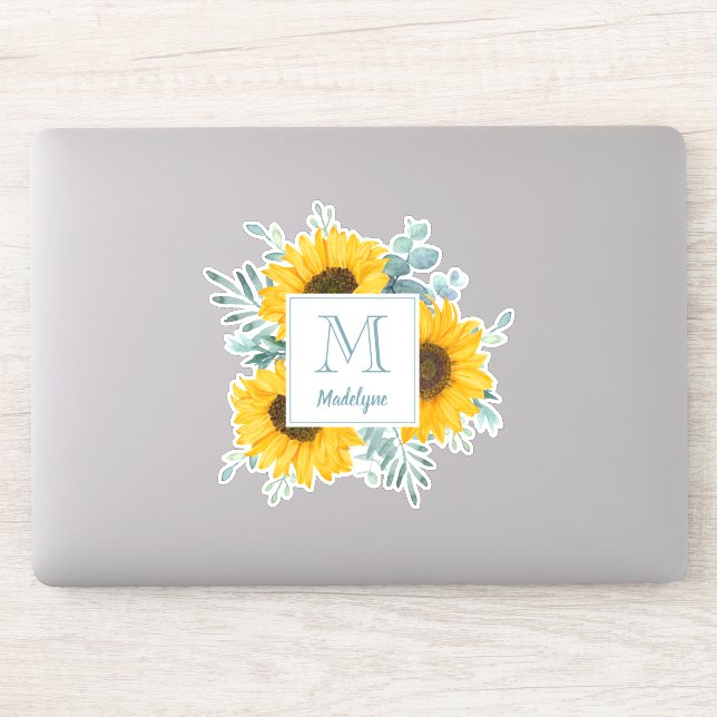 Sunflower Monogram Name Personalised (Computer)