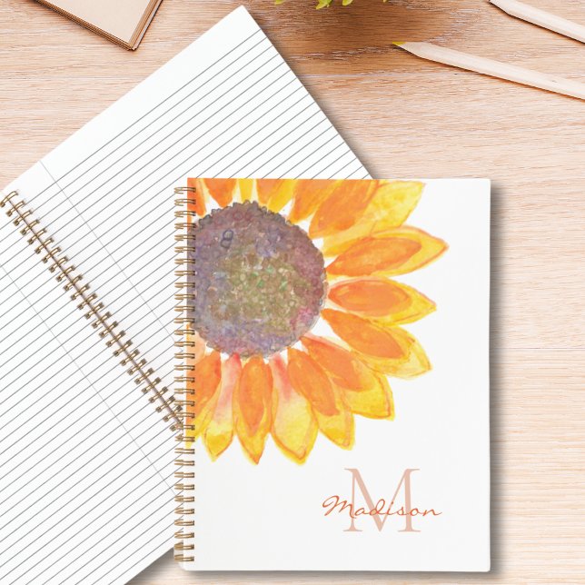 Sunflower Monogram Notebook (Creator Uploaded)