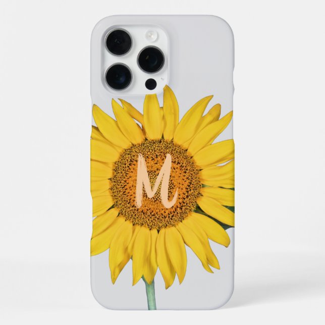 Sunflower Monogrammed iPhone Case (Back)