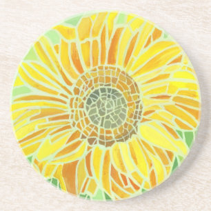 Sunflower Mosaic Design Coaster