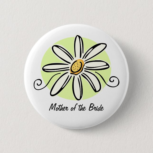 Sunflower Mother of Bride Round Button (Front)