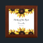 Sunflower Mother of the bride Wedding Floral  Gift Box<br><div class="desc">Sunflower Wedding Gift Box with Mother of the bride title,  name,  date and Watercolor Floral Sunflower Art. More products with this design are in the collection below.</div>