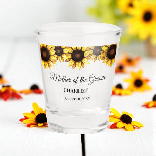Sunflower Mother of The Groom Wedding  Shot Glass