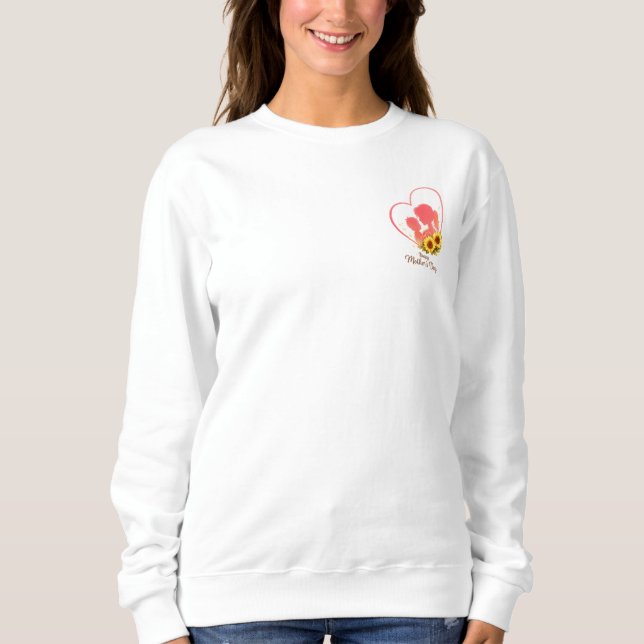 Sunflower Mother’s Day  – Mom & Baby Heart  Sweatshirt (Front)