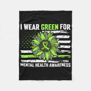 Sunflower Motivational Mental Health Awareness Ame Fleece Blanket