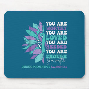 Sunflower Motivational Suprt Suicide Prevention Aw Mouse Pad