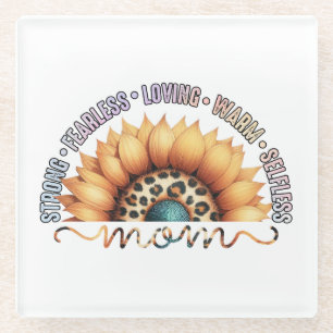 Sunflower Mum Glass Coaster