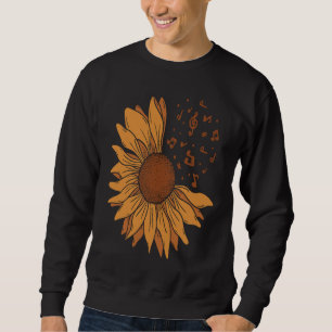 Sunflower Music Note  Cute Sun Flower   Teacher Sweatshirt