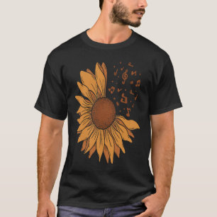 Sunflower Music Note  Cute Sun Flower   Teacher T-Shirt