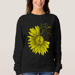 Sunflower Musical Instrument Music Notes Flower    Sweatshirt