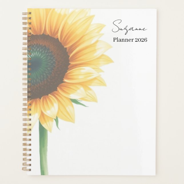 Sunflower Name Personalised 2026 Planner (Front)