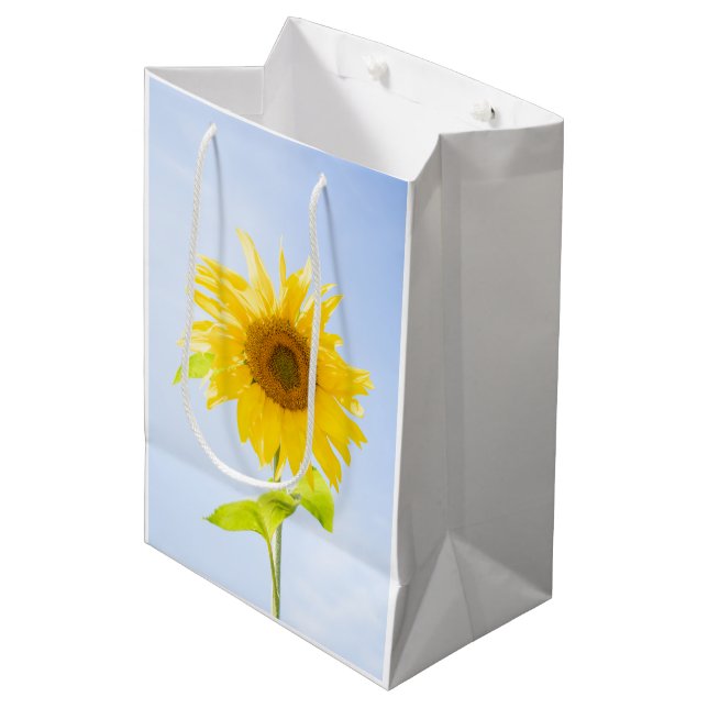 Sunflower Nature Photo Medium Gift Bag (Front Angled)