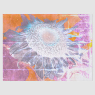 Sunflower Negative Purple Brown Chic Vintage Art Tissue Paper