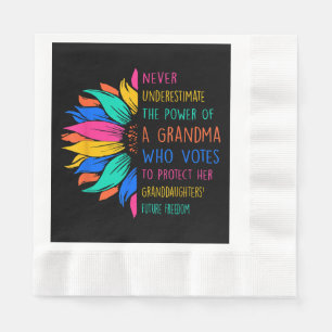 Sunflower Never Underestimate The Power Of Grandma Napkin