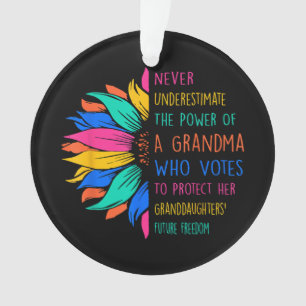Sunflower Never Underestimate The Power Of Grandma Ornament