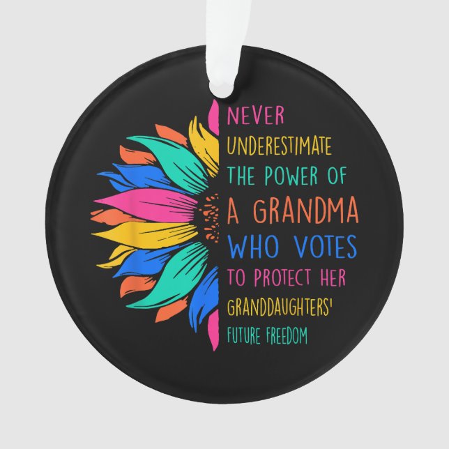 Sunflower Never Underestimate The Power Of Grandma Ornament (Front)